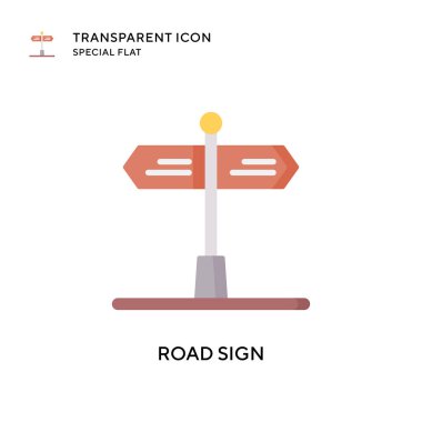 Yol işareti vektör simgesi. Düz çizim. EPS 10 vektörü.