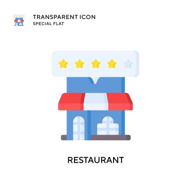 Restoran vektör simgesi. Düz çizim. EPS 10 vektörü.