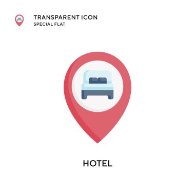 Otel vektör simgesi. Düz çizim. EPS 10 vektörü.