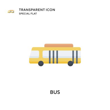 Otobüs vektör simgesi. Düz çizim. EPS 10 vektörü.