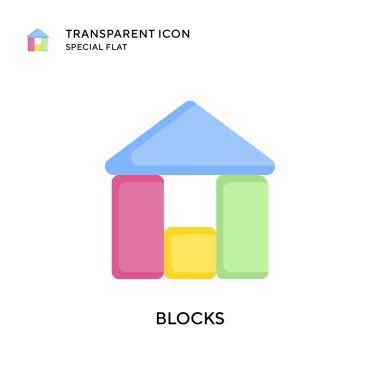 Bloklar vektör simgesi. Düz çizim. EPS 10 vektörü.
