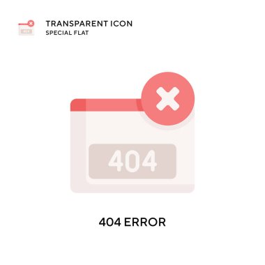 404 hata vektör simgesi. Düz çizim. EPS 10 vektörü.
