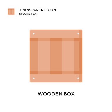 Tahta kutu vektör simgesi. Düz çizim. EPS 10 vektörü.