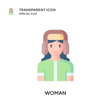 Kadın vektör simgesi. Düz çizim. EPS 10 vektörü.