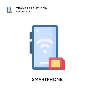 Akıllı telefon vektör simgesi. Düz çizim. EPS 10 vektörü.
