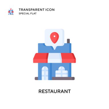 Restoran vektör simgesi. Düz çizim. EPS 10 vektörü.