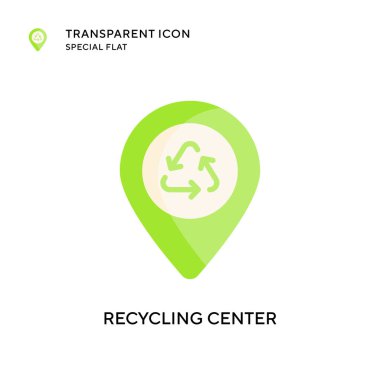 Geri dönüşüm merkezi vektör simgesi. Düz çizim. EPS 10 vektörü.