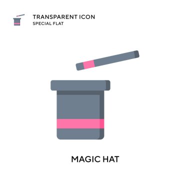 Sihirli şapka vektör simgesi. Düz çizim. EPS 10 vektörü.