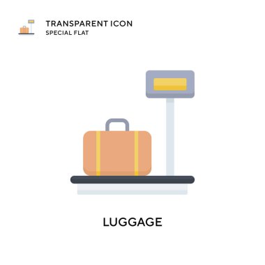 Bagaj vektör simgesi. Düz çizim. EPS 10 vektörü.