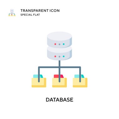 Veritabanı vektör simgesi. Düz çizim. EPS 10 vektörü.