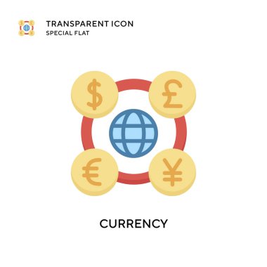 Para birimi vektör simgesi. Düz çizim. EPS 10 vektörü.