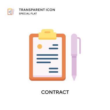 Kontrat vektör simgesi. Düz çizim. EPS 10 vektörü.