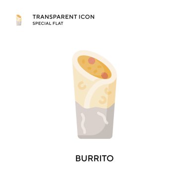 Burrito vektör simgesi. Düz çizim. EPS 10 vektörü.
