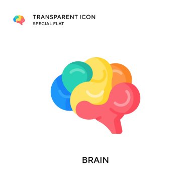 Beyin vektör simgesi. Düz çizim. EPS 10 vektörü.