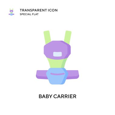 Bebek taşıyıcı taşıyıcı ikonu. Düz çizim. EPS 10 vektörü.