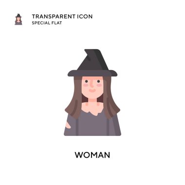 Kadın vektör simgesi. Düz çizim. EPS 10 vektörü.