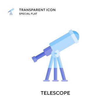 Teleskop vektör simgesi. Düz çizim. EPS 10 vektörü.
