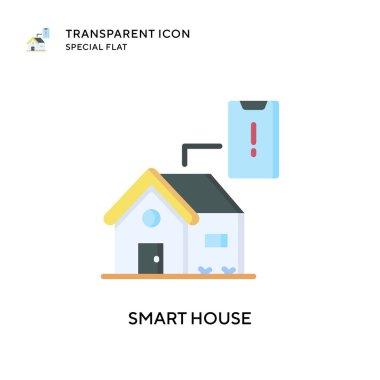 Akıllı ev vektör simgesi. Düz çizim. EPS 10 vektörü.