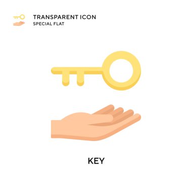 Anahtar vektör simgesi. Düz çizim. EPS 10 vektörü.