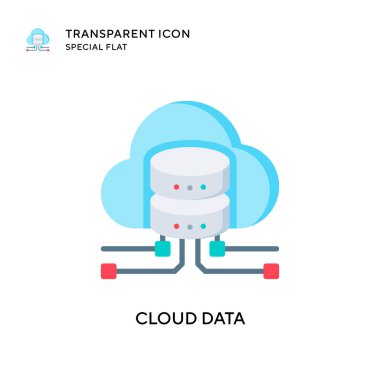 Bulut veri vektör simgesi. Düz çizim. EPS 10 vektörü.