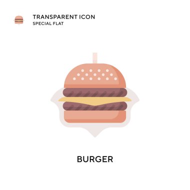 Burger vektör ikonu. Düz çizim. EPS 10 vektörü.