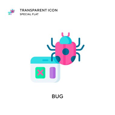 Böcek vektör simgesi. Düz çizim. EPS 10 vektörü.