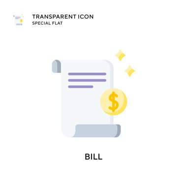 Bill vektör simgesi. Düz çizim. EPS 10 vektörü.