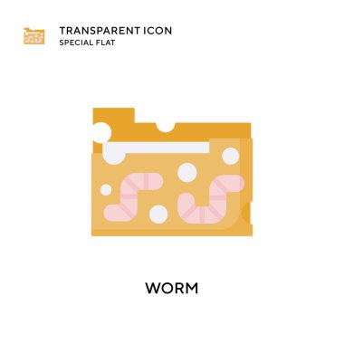 Solucan vektör simgesi. Düz çizim. EPS 10 vektörü.