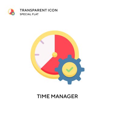 Zaman Yöneticisi vektör simgesi. Düz çizim. EPS 10 vektörü.