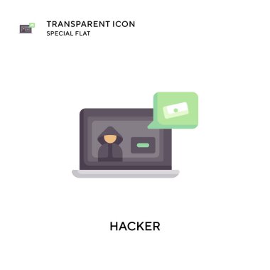 Hacker vektör simgesi. Düz çizim. EPS 10 vektörü.