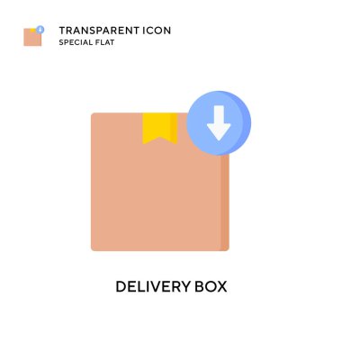 Teslimat kutusu vektör simgesi. Düz çizim. EPS 10 vektörü.