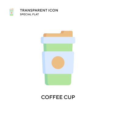 Kahve fincanı vektör ikonu. Düz çizim. EPS 10 vektörü.