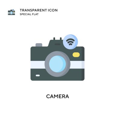 Kamera vektör simgesi. Düz çizim. EPS 10 vektörü.