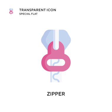 Fermuar vektör simgesi. Düz çizim. EPS 10 vektörü.