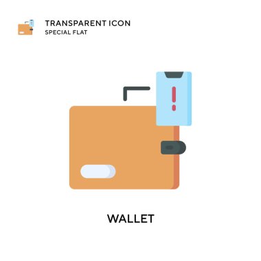 Cüzdan vektör simgesi. Düz çizim. EPS 10 vektörü.