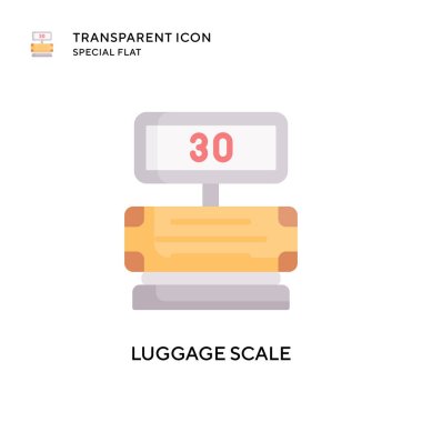 Bagaj ölçekli vektör simgesi. Düz çizim. EPS 10 vektörü.