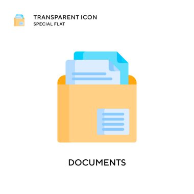 Belge vektör simgesi. Düz çizim. EPS 10 vektörü.