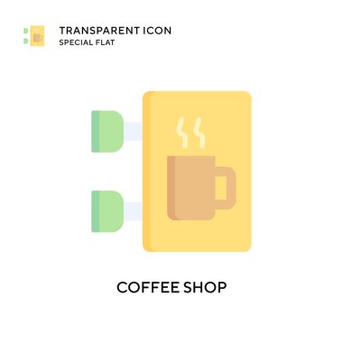 Kahve dükkanı vektör ikonu. Düz çizim. EPS 10 vektörü.