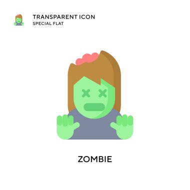 Zombi vektör simgesi. Düz çizim. EPS 10 vektörü.