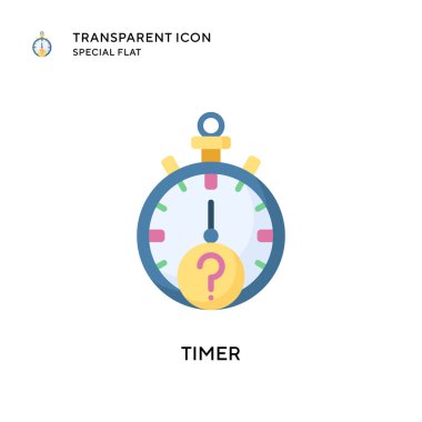 Zamanlayıcı vektör simgesi. Düz çizim. EPS 10 vektörü.
