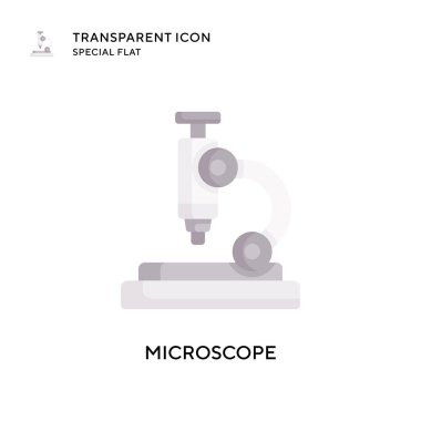 Mikroskop vektör simgesi. Düz çizim. EPS 10 vektörü.