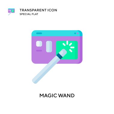 Sihirli değnek vektör simgesi. Düz çizim. EPS 10 vektörü.
