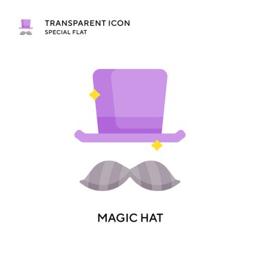 Sihirli şapka vektör simgesi. Düz çizim. EPS 10 vektörü.