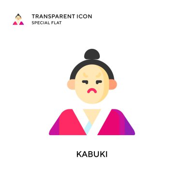 Kabuki vektör simgesi. Düz çizim. EPS 10 vektörü.