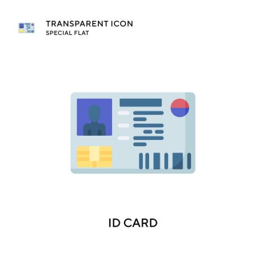 Kimlik kartı vektör simgesi. Düz çizim. EPS 10 vektörü.