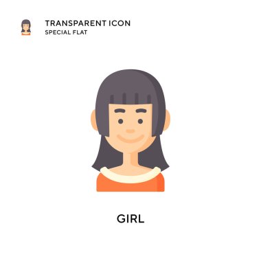 Kız vektör simgesi. Düz çizim. EPS 10 vektörü.