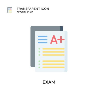 Sınav vektör simgesi. Düz çizim. EPS 10 vektörü.