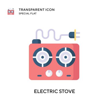 Elektrikli soba vektör ikonu. Düz çizim. EPS 10 vektörü.