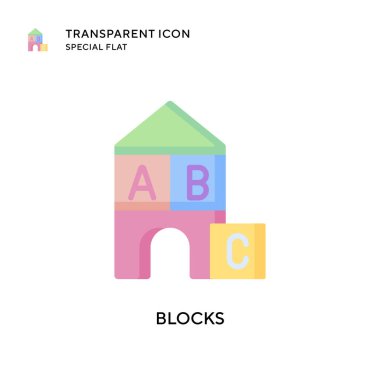 Bloklar vektör simgesi. Düz çizim. EPS 10 vektörü.