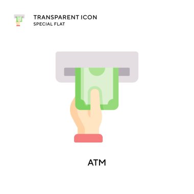 ATM vektör simgesi. Düz çizim. EPS 10 vektörü.